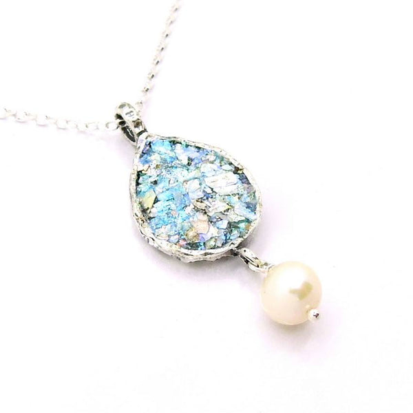 Pendant  - Pearl Drop Shape Sterling Silver And Pendant