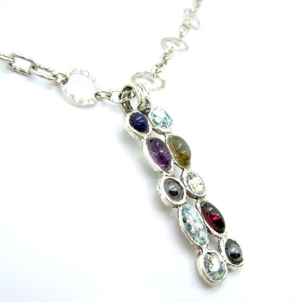 Pendant  - Roman Glass And Silver Gemstone Necklace