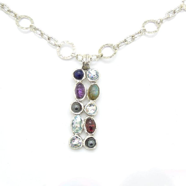 Pendant  - Roman Glass And Silver Gemstone Necklace