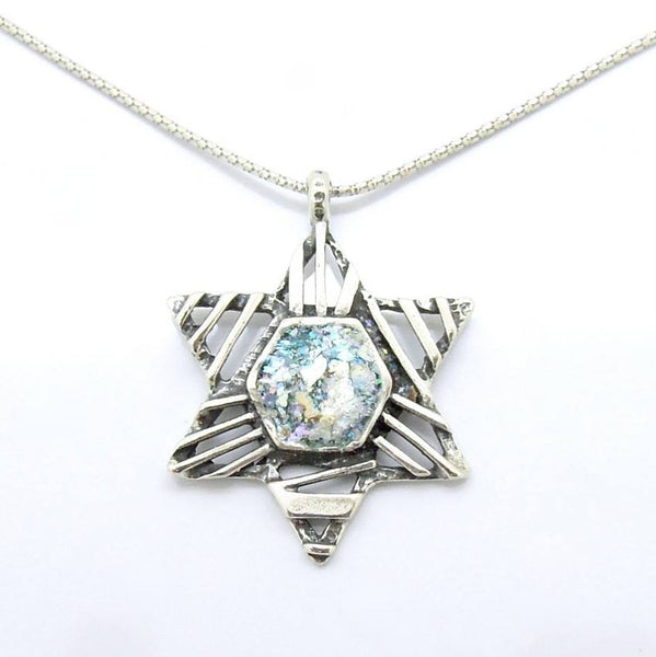 Pendant  - Star Of David Desinged Silver Necklace