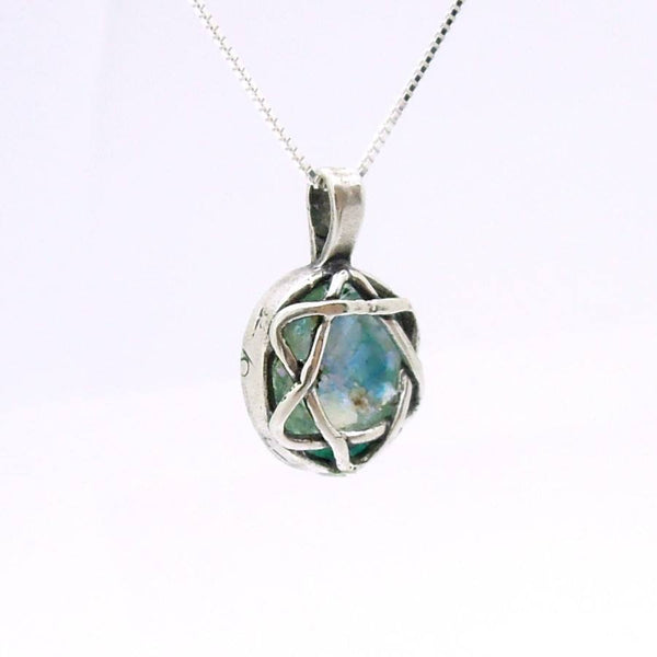Pendant - Star Of David Pendant On Roman Glass
