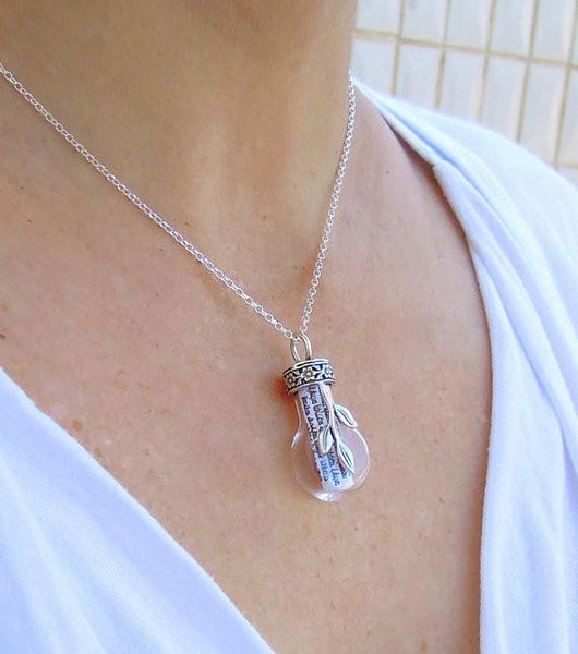 Pendant  - Travelers Prayer In A Glass Bottle Pendant