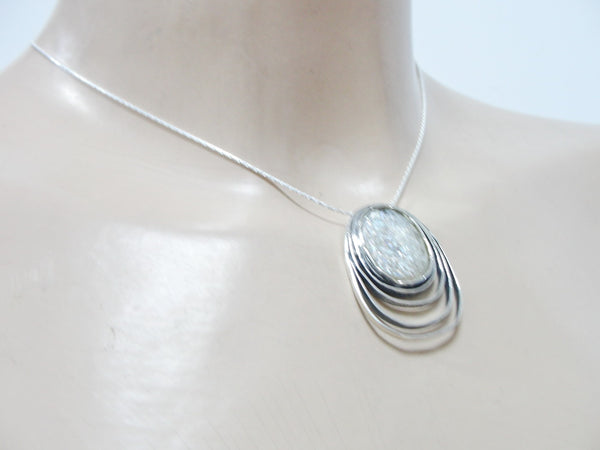 Roman Glass Jewelry, 925 Sterling Silver, Israeli Jewelry, Oval Unique Silver Pendant with Roman Glass, Handmade, Gift (rg 926p)