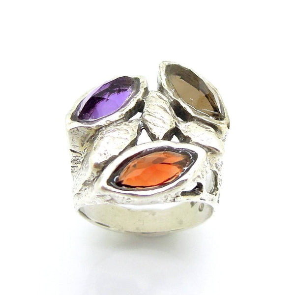 Ring - 3 Oval Gemstone Large Silver Ring
