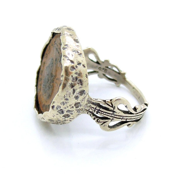 Ring - Authentic Ancient Late Roman Coin Ring Set In Designed Silver
