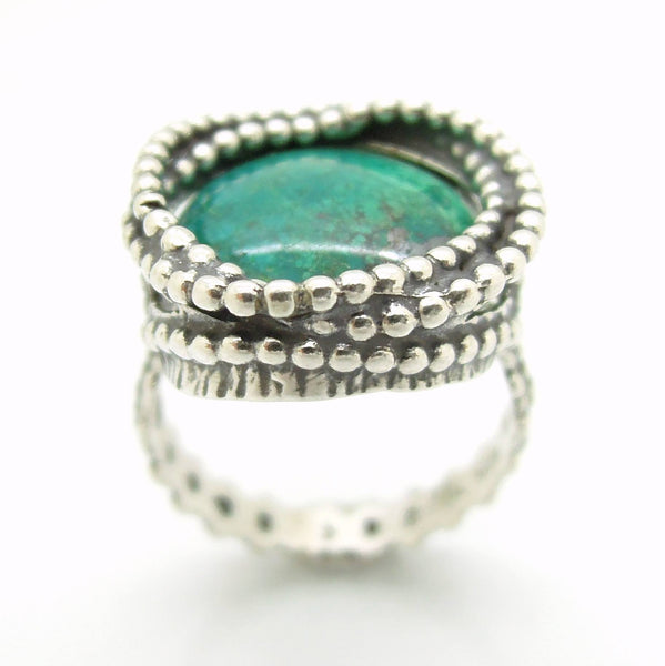 Ring - Eilat Stone Ring Set In Sterling Silver Circles