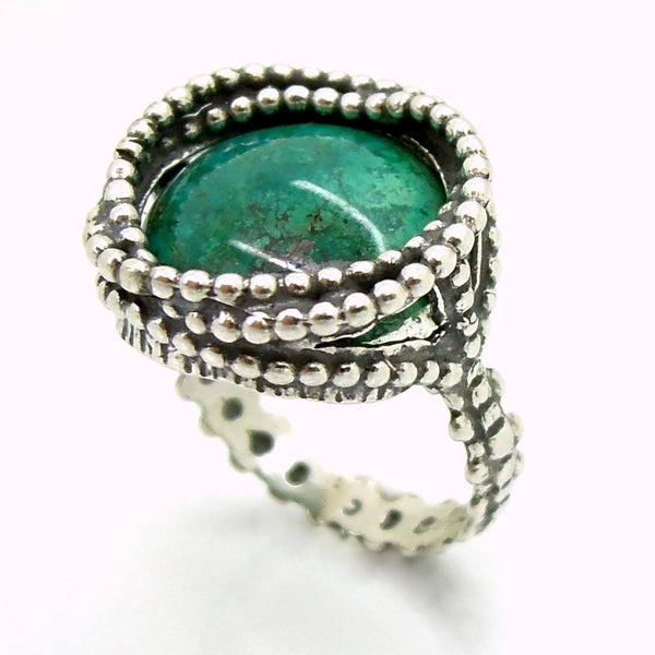 Ring - Eilat Stone Ring Set In Sterling Silver Circles