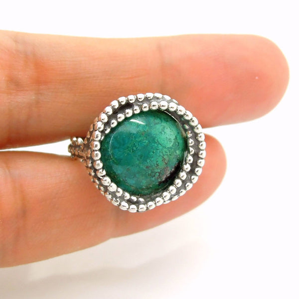 Ring - Eilat Stone Ring Set In Sterling Silver Circles