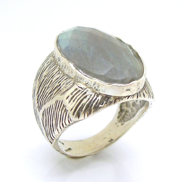Ring - Huge Unisex Silver And Labradorite Ring