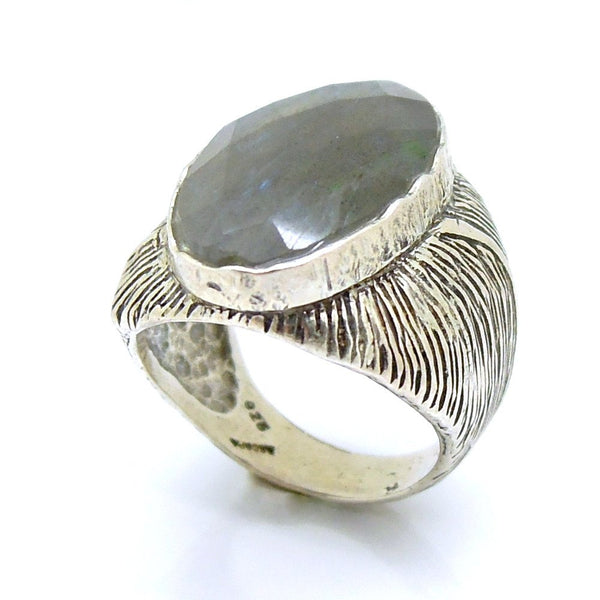 Ring - Huge Unisex Silver And Labradorite Ring
