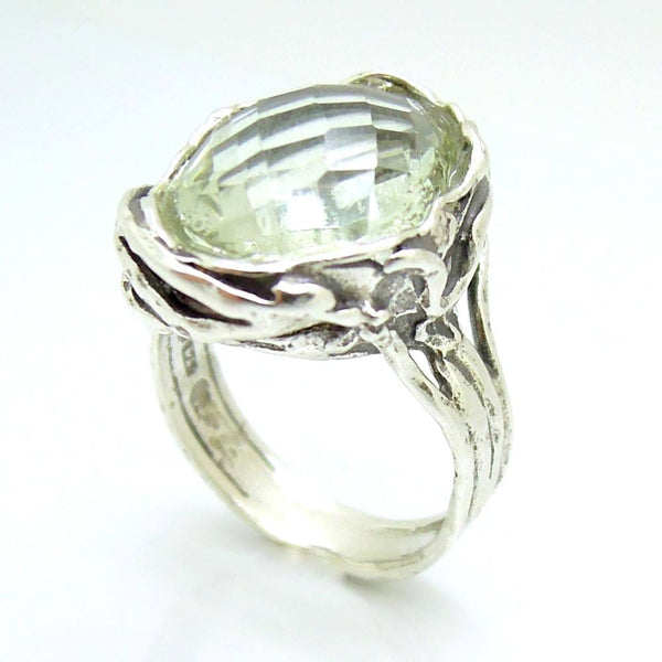 Ring - Raw Beauty Silver Ring With A Green Amethyst