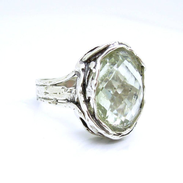 Ring - Raw Beauty Silver Ring With A Green Amethyst