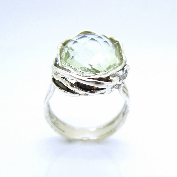 Ring - Raw Beauty Silver Ring With A Green Amethyst