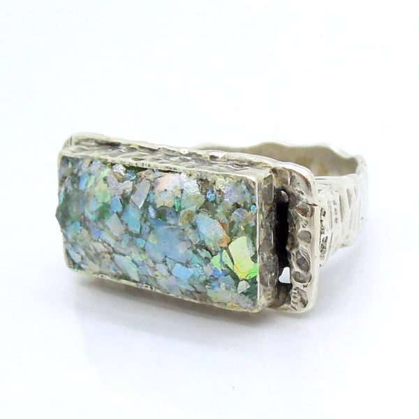 Ring - Silver Ring For Men With Roman Glass