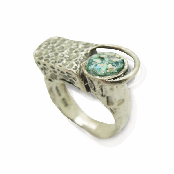 Ring - Unique Silver Ring For Men & Women With Roman Glass