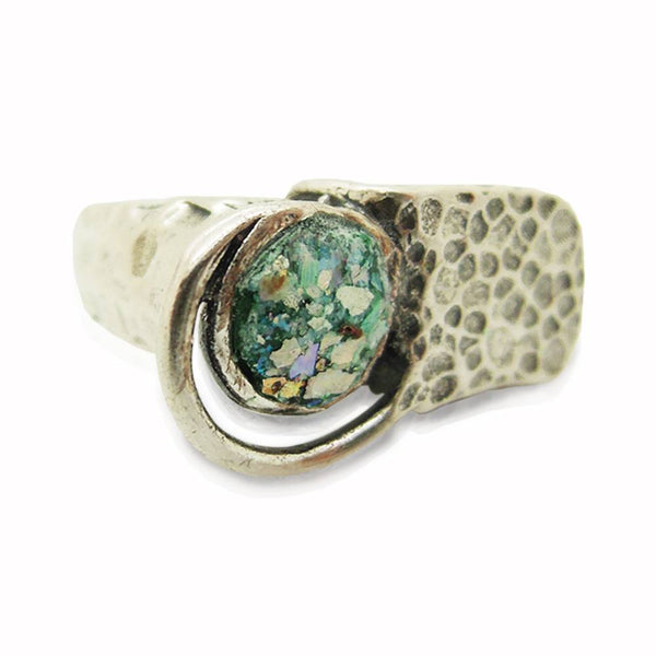 Ring - Unique Silver Ring For Men & Women With Roman Glass