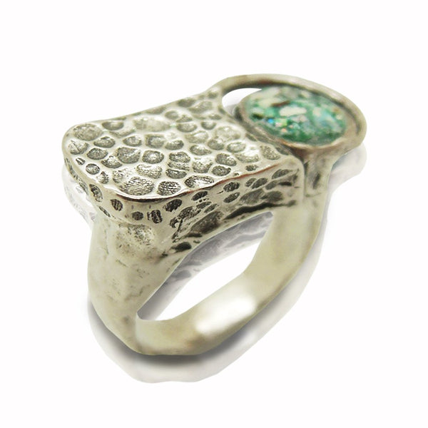 Ring - Unique Silver Ring For Men & Women With Roman Glass
