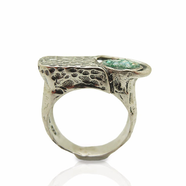 Ring - Unique Silver Ring For Men & Women With Roman Glass
