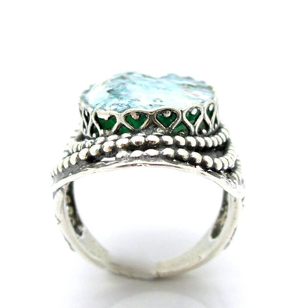 Rings - Curvy Oval Roman Glass Oriental Large Ring