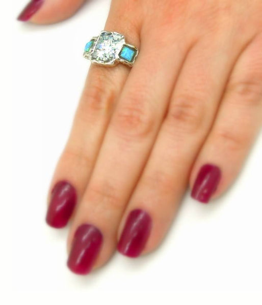 Rings - Roman Glass And Opal Gemstone Ring