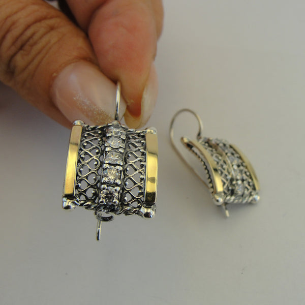 925 Long Garnet Earrings, Handmade 9K yellow Gold 925 Sterling Silver Garnet Earrings, Modern Earrings, Birthday Gift (sm 238e